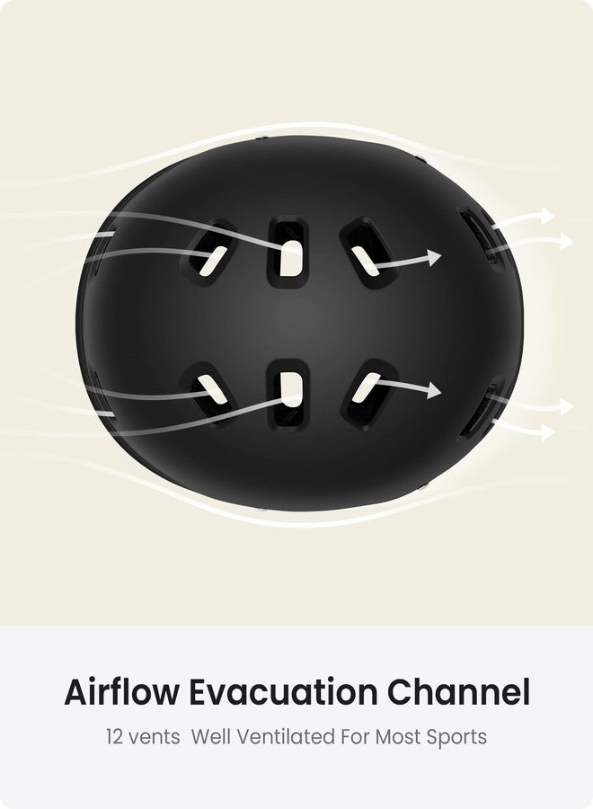 OutdoorMaster Skateboard Cycling Helmet - Two Removable Liners Ventilation Multi-Sport Scooter Roller Skate Inline Skating for Kids, Youth & Adults - XL - Black - Image 4